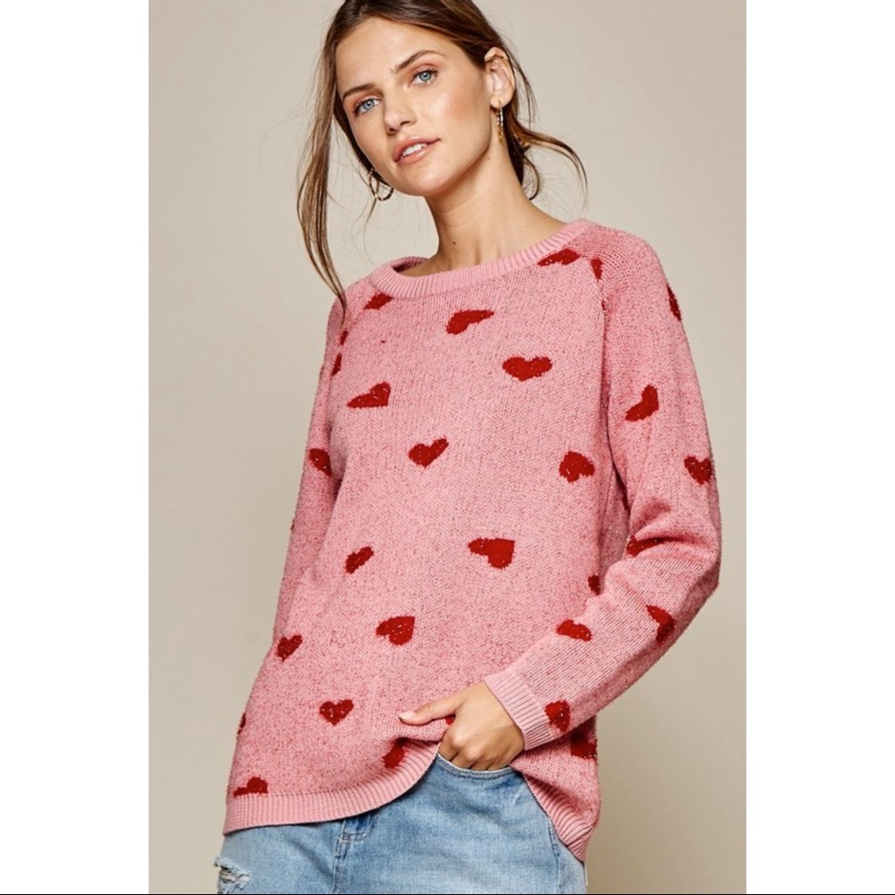 LAST ONE - QUEEN OF HEARTS PULLOVER SWEATER - Picture 3 of 6